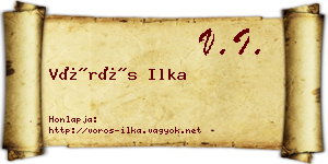 Vörös Ilka névjegykártya